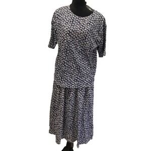 Vintage 1980 Cutter LTD Cotton Pleated Floral MIDI Skirt With Top